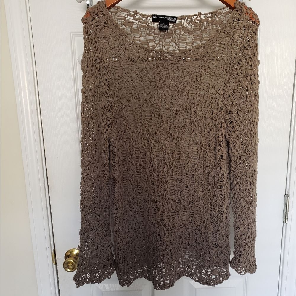 Norton Mcnaughton Crochet Sweater Size PL